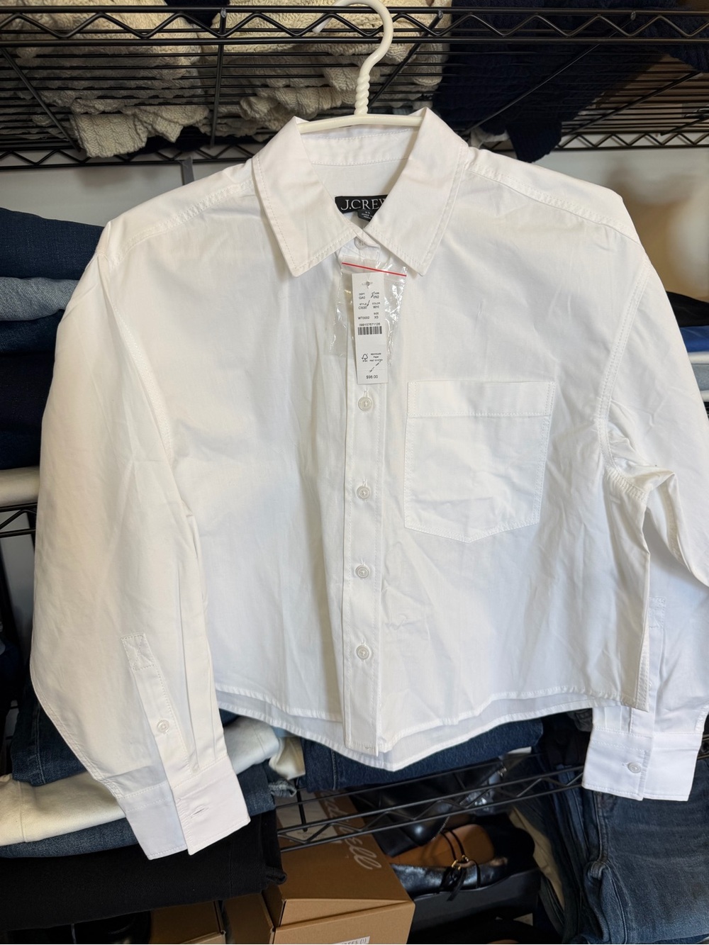 J CREW SIZE XS Étienne cropped button-up shirt in cotton poplin $98 - Picture 4 of 5